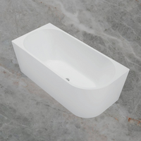 Fienza Isabella Right Hand Acrylic Corner Bath 1500mm Matte White
