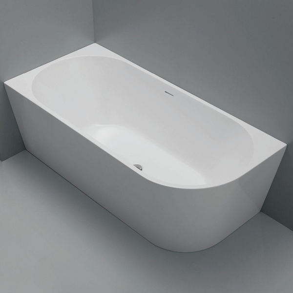 Fienza Isabella 1700mm Right Hand Corner Acrylic Bath with Overflow Matte White