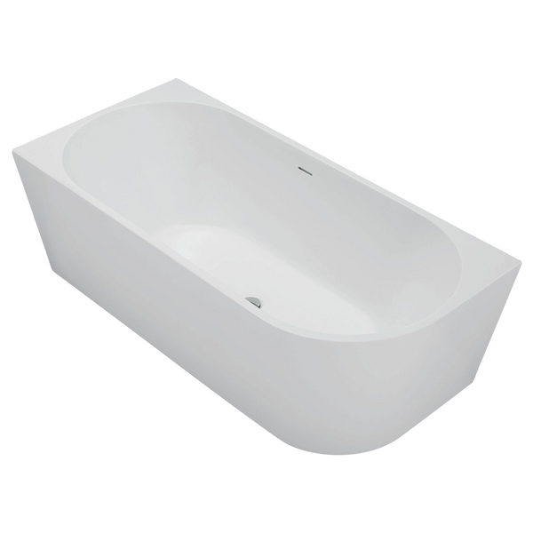 Fienza Isabella 1700mm Right Hand Corner Acrylic Bath with Overflow Matte White