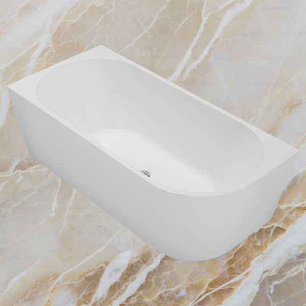 Fienza Isabella Right Hand Acrylic Corner Bath 1700mm Matte White