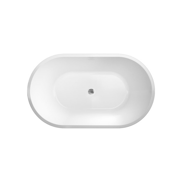 Fienza Austin 1200mm Freestanding Acrylic Bath with Overflow Gloss White