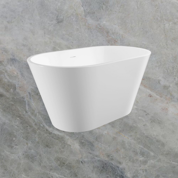 Fienza Austin 1200mm Freestanding Acrylic Bath with Overflow Gloss White