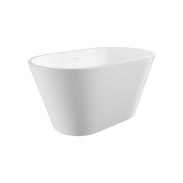 Fienza Austin 1200mm Freestanding Acrylic Bath with Overflow Gloss White
