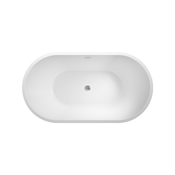 Fienza Austin 1300mm Freestanding Acrylic Bath with Overflow Gloss White