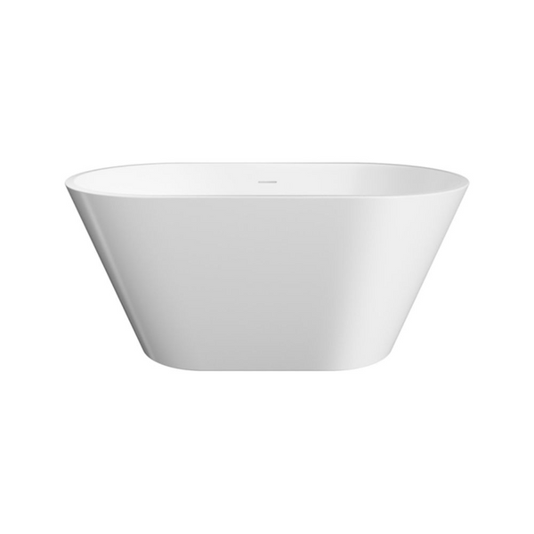Fienza Austin 1300mm Freestanding Acrylic Bath with Overflow Gloss White