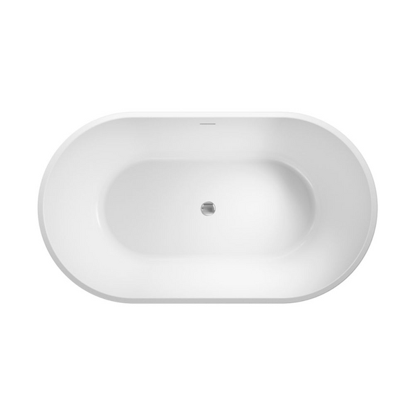 Fienza Austin Freestanding Acrylic Bath 1400mm with Overflow Gloss White