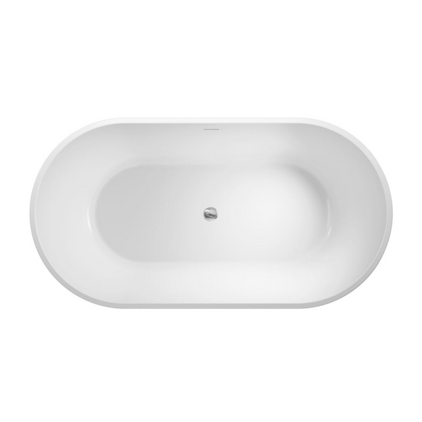 Fienza Austin 1500mm Freestanding Acrylic Bath with Overflow Gloss White