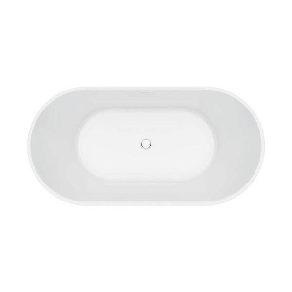 Fienza Eleanor 1500mm Freestanding Acrylic Bath with Overflow Gloss White