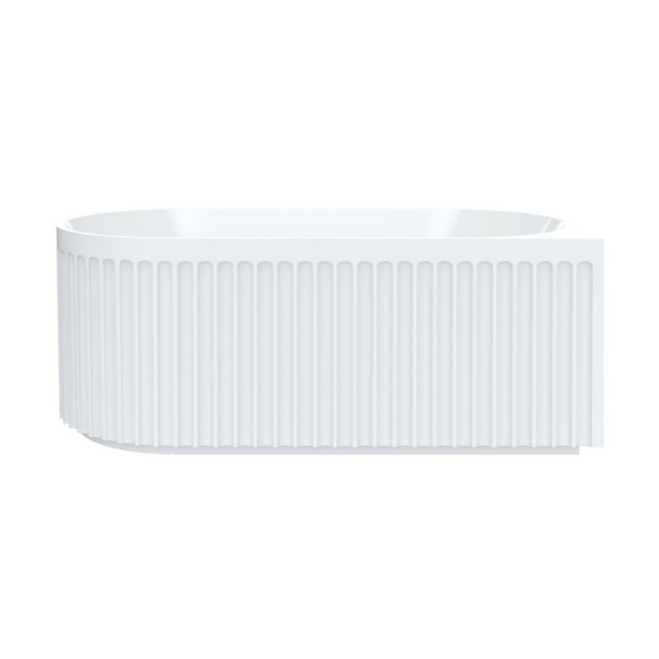 Fienza Eleanor 1500mm Fluted Acrylic Left Hand Corner Bath Gloss White
