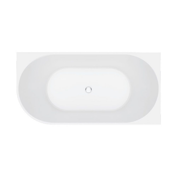 Fienza Eleanor 1500mm Fluted Acrylic Left Hand Corner Bath Gloss White