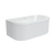 Fienza Eleanor 1500mm Fluted Acrylic Back To Wall Bath with Overflow Gloss White