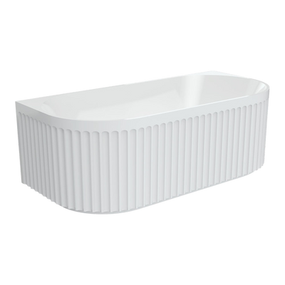 Fienza Eleanor Fluted Back to Wall Acrylic Bath 1700mm Gloss White