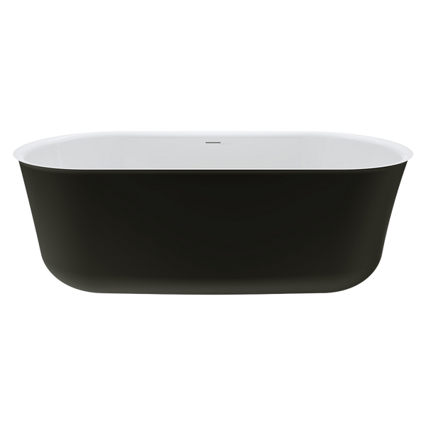 Fienza Windsor Freestanding Acrylic Bath with Overflow 1700mm Matte Black