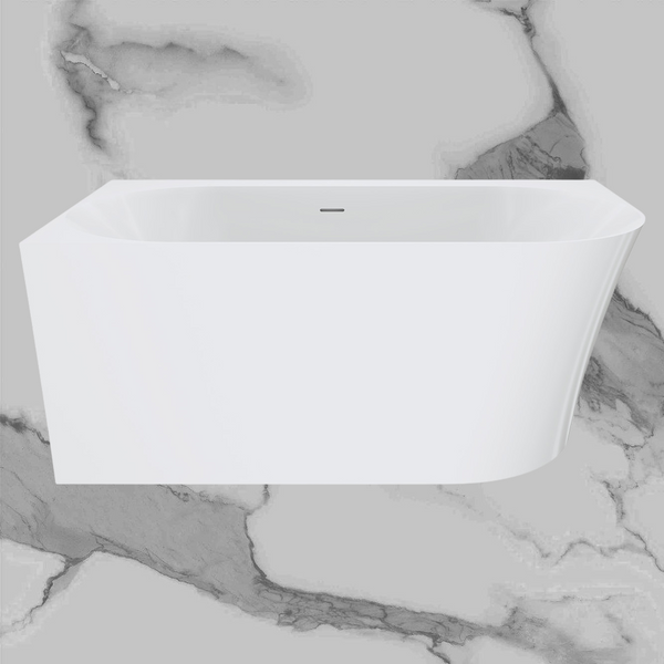 Fienza Chloe Right Hand Acrylic Corner Bath with Overflow 1400mm White