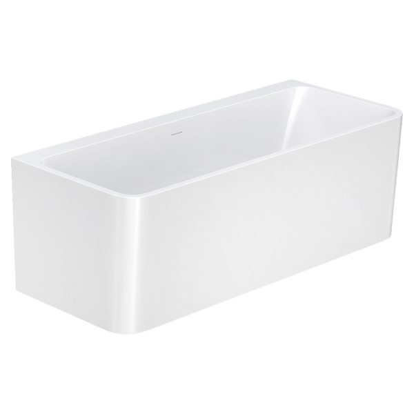 Fienza Delta Back To Wall Acrylic Bath with Overflow 1700mm White