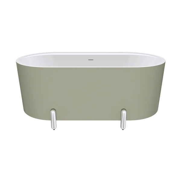 Fienza Aluca Freestanding Bath with Overflow 1500mm Matte Olive