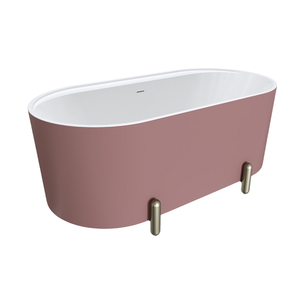 Fienza Aluca Freestanding Bath with Overflow 1500mm Matte Rouge