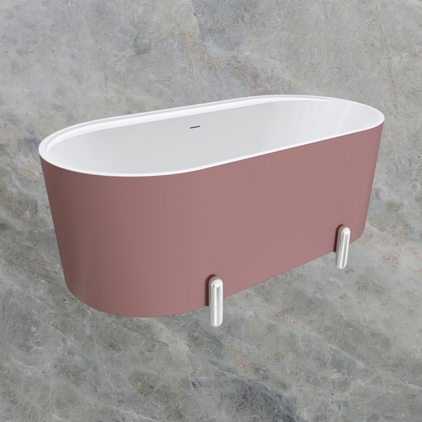 Fienza Aluca Freestanding Bath with Overflow 1500mm Matte Rouge