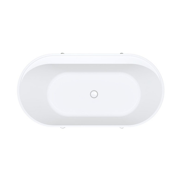 Fienza Aluca Freestanding Bath with Overflow 1500mm Matte White