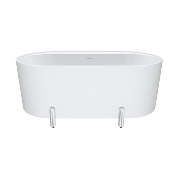 Fienza Aluca Freestanding Bath with Overflow 1500mm Matte White