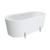 Fienza Aluca Freestanding Bath with Overflow 1500mm Matte White