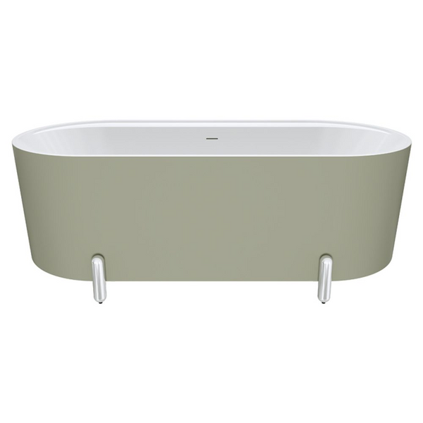 Fienza Aluca Freestanding Bath with Overflow 1700mm Matte Olive