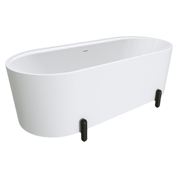 Fienza Aluca Freestanding Bath with Overflow 1700mm Matte White