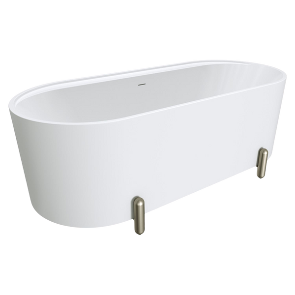 Fienza Aluca Freestanding Bath with Overflow 1700mm Matte White