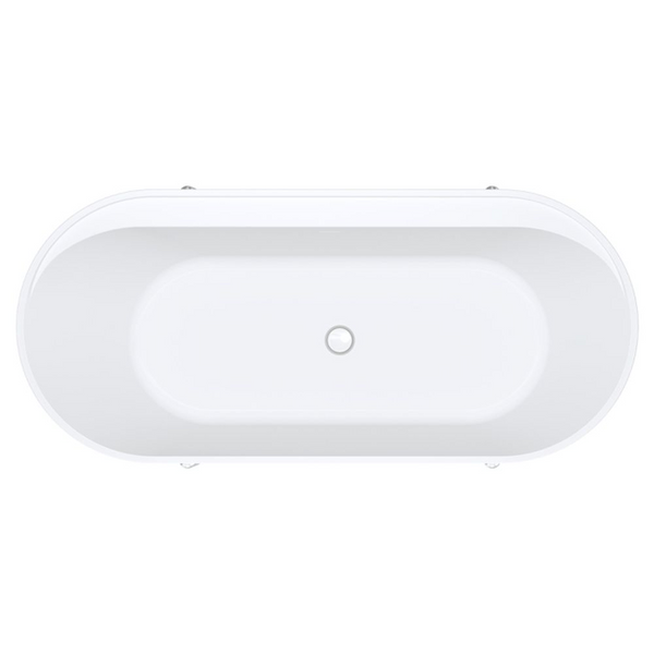 Fienza Aluca Freestanding Bath with Overflow 1700mm Matte White