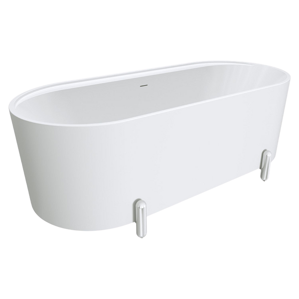 Fienza Aluca Freestanding Bath with Overflow 1700mm Matte White
