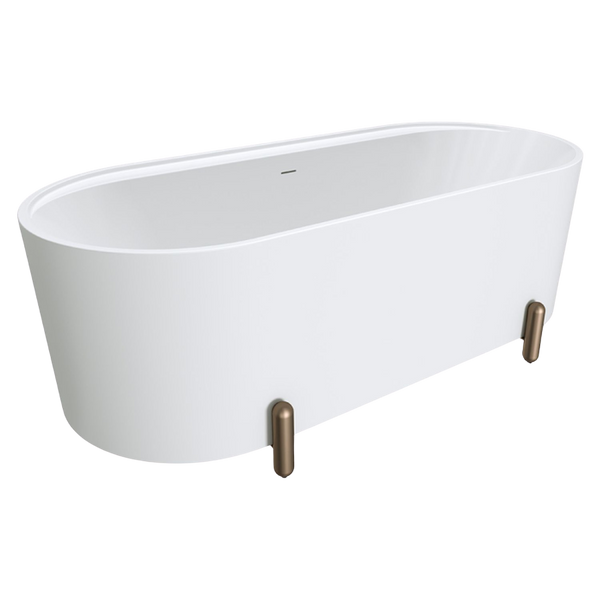 Fienza Aluca Freestanding Bath with Overflow 1700mm Matte White