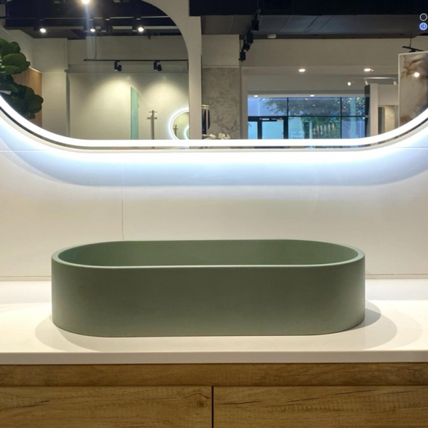 Fienza Jada Pill Concrete Above Counter Basin Sage