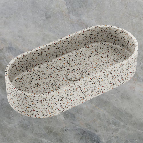 Fienza Jada Pill Concrete Above Counter Basin Terrazzo
