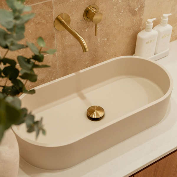 Fienza Jada Pill Concrete Above Counter Basin Warm White