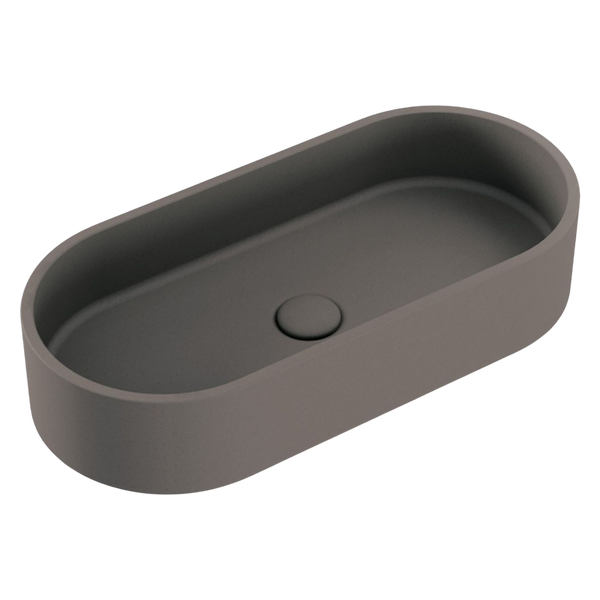 Fienza Jada Pill Concrete Above Counter Basin Warm Grey