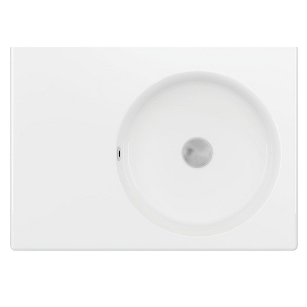 Fienza Reba Wall Hung Right Bowl Basin with Overflow Gloss White