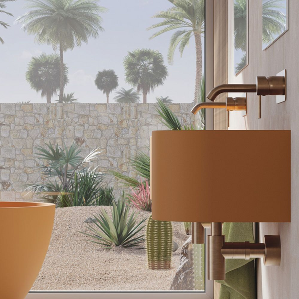 Fienza Blanca Concrete Wall Basin Tuscan