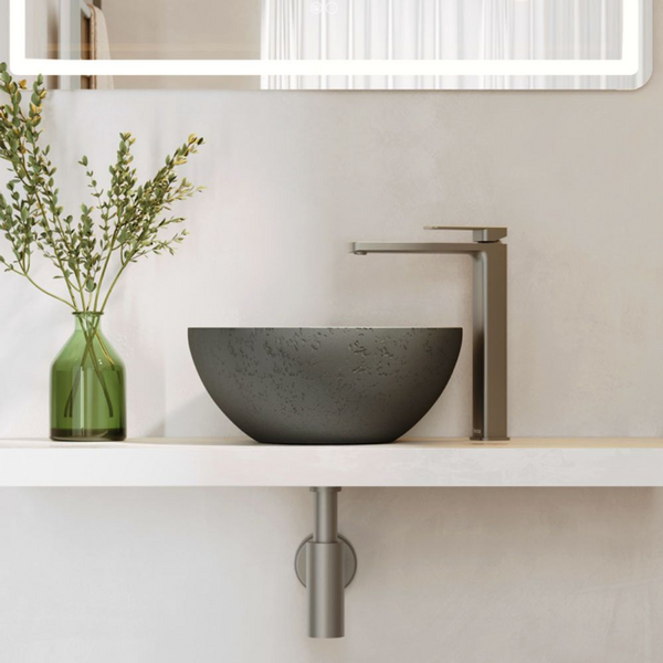 Fienza Alba Round Concrete Above Counter Basin Warm Grey