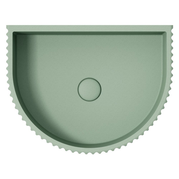 Fienza Valentina Fluted Arch Concrete Wall Hung Basin Sage