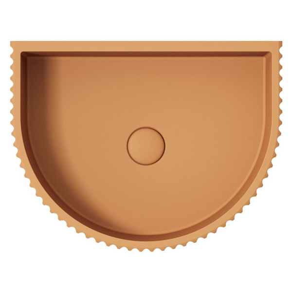 Fienza Valentina Fluted Arch Concrete Wall Hung Basin Tuscan
