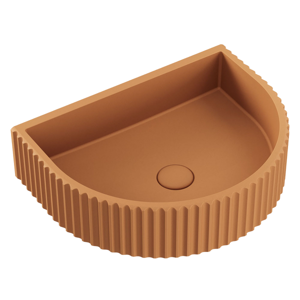 Fienza Valentina Fluted Arch Concrete Wall Hung Basin Tuscan