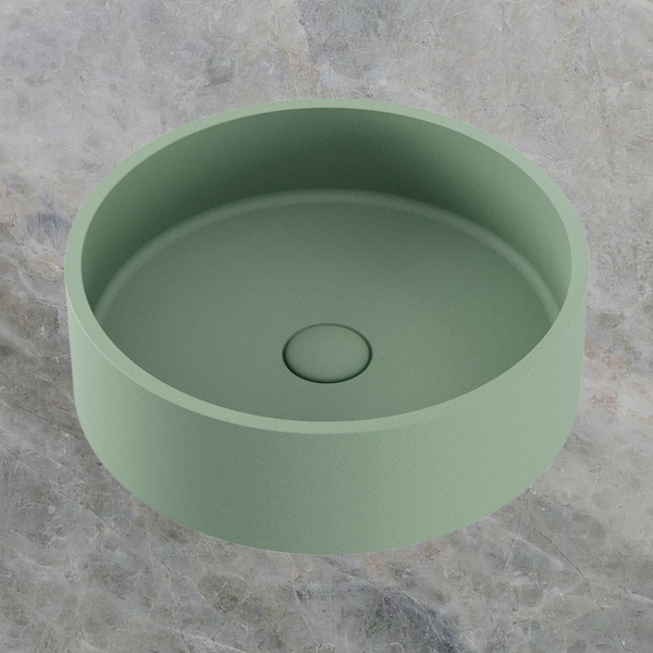 Fienza Jada Round Concrete Above Counter Basin Sage