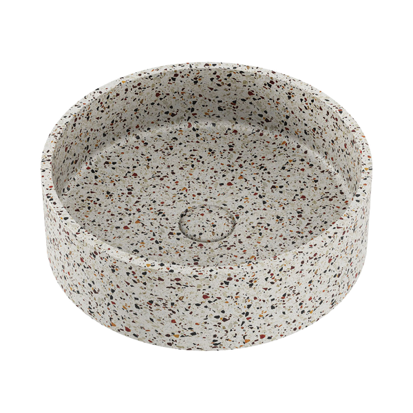 Fienza Jada Round Concrete Above Counter Basin Terrazzo