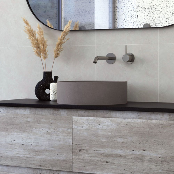 Fienza Jada Round Concrete Above Counter Basin Warm Grey