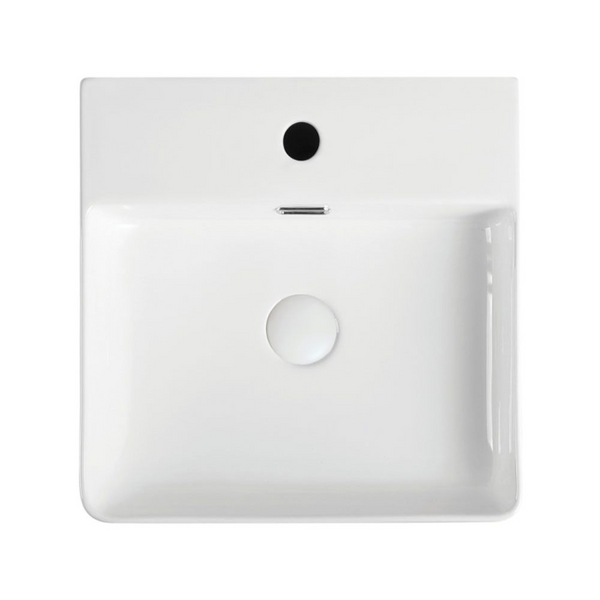 Fienza Petra Mini Above Counter Basin with Overflow 1 Tap Hole Gloss White