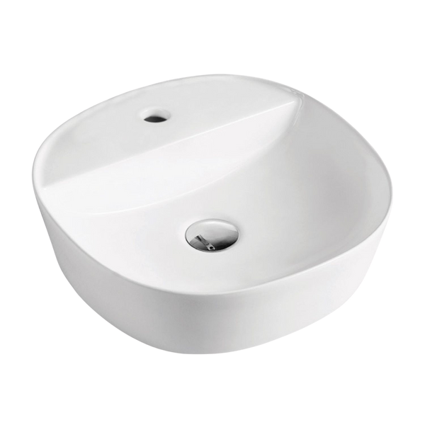 Fienza Chica 405mm Above Counter Basin 1 Tap Hole Gloss White