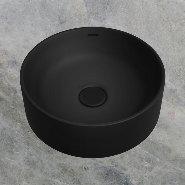 Fienza Reba Luxe Above Counter Basin with Overflow Matte Black