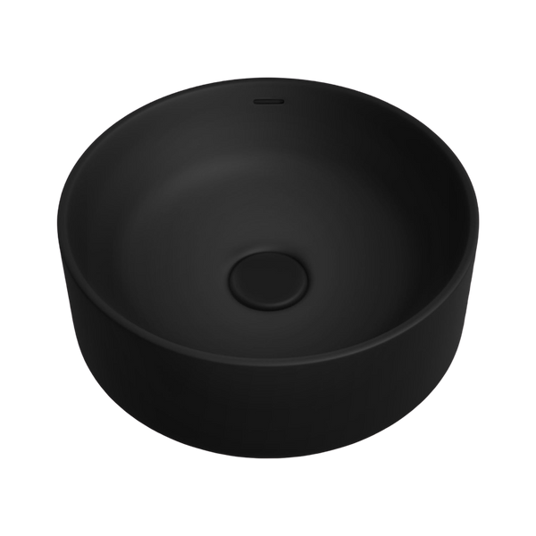 Fienza Reba Luxe Above Counter Basin with Overflow Matte Black