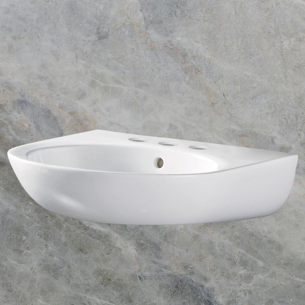 Fienza Stella Care Wall Hung Basin with Overflow 3 Tap Holes Gloss White