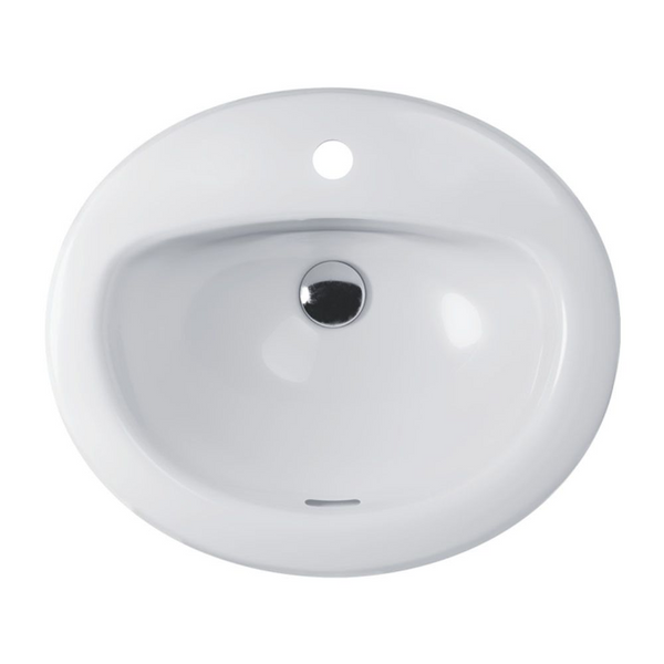 Fienza Stella Fully-Inset Basin with Overflow 1 Tap Hole Gloss White